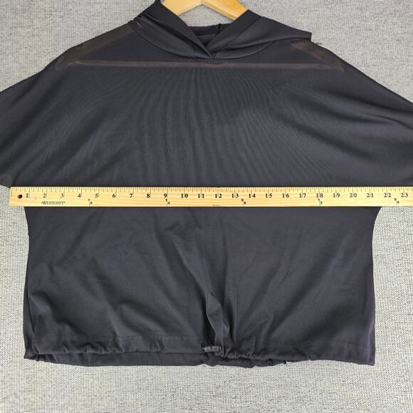 BUFFBUNNY WOMENS ESCANDALA PULLOVER BLACK DIAMOND MESH HOODED CROPTOP SIZE SMALL - Picture 13 of 13